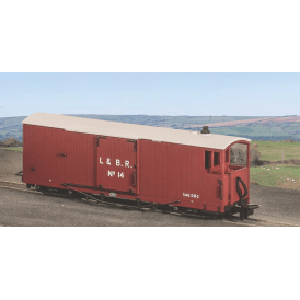 OO-9 L&B 8 ton Bogie Goods Brake Van, L&B Livery, Red, no.14