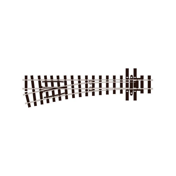 Peco OO-9 Turnout, 457mm Medium Radius, Left Hand (Mainline Sleepers)