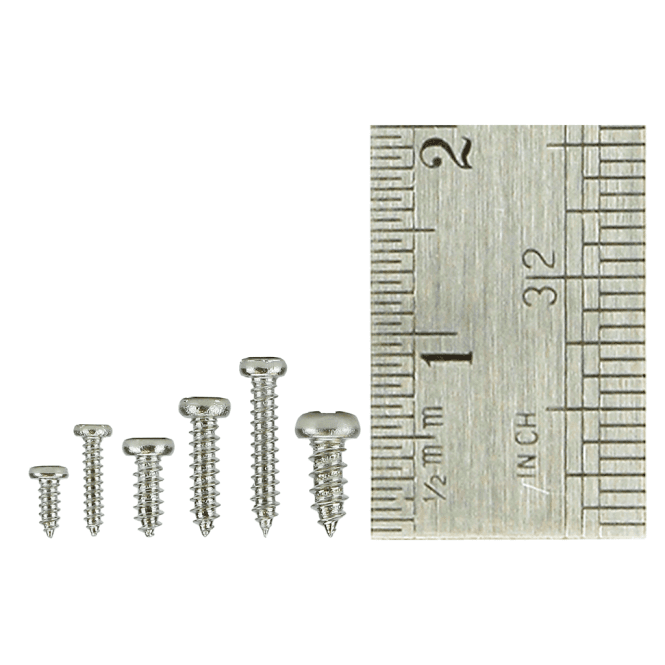 DCC Concepts Pan Head Screw Set 8x Vials with 60 screws in each