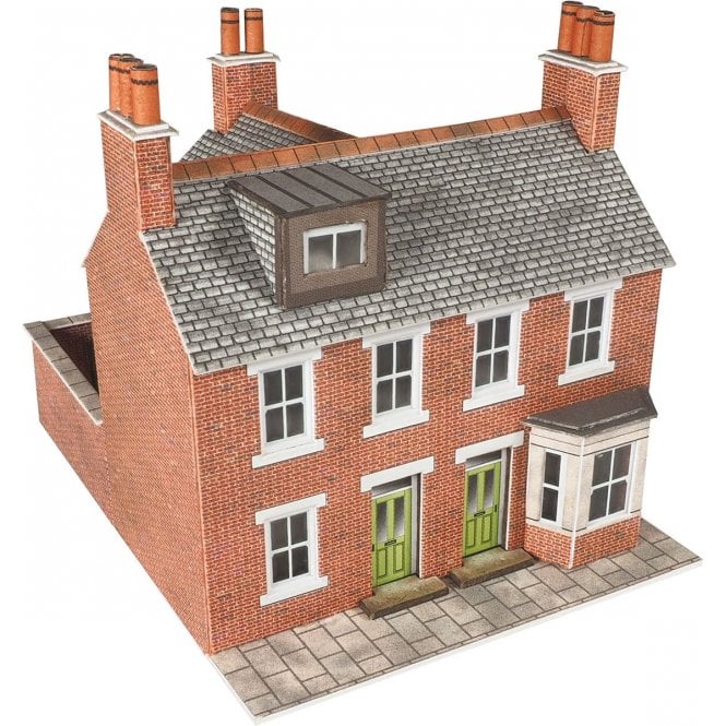 Metcalfe N Red Brick Terrace Houses (Pair in the Pack) - N Scale