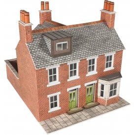 Red Brick Terrace Houses (Pair in the Pack) - N Scale