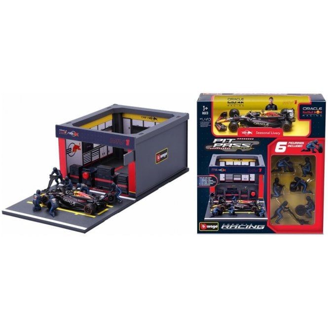 Bburago Red Bull Racing F1 RB21 #1 Verstappen 2025 Pit Pass Diorama (1:4
