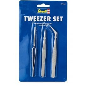 Revell Tweezer Set (1x Straight/Curved/Self-Close) Blister