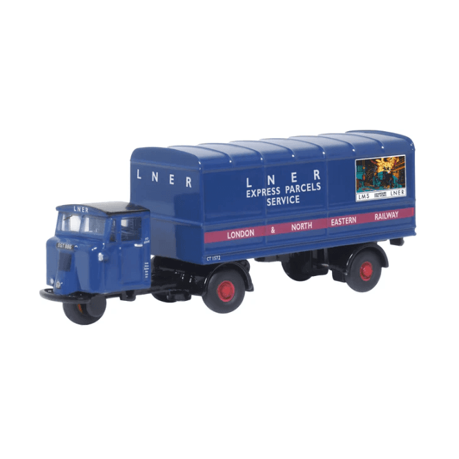 Oxford Diecast Scammell Mechanical Horse Van Trailer LNER (TT)