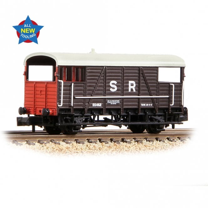 Graham Farish SE&CR 25T 'Dance Hall' Brake Van SR Brown '55462'