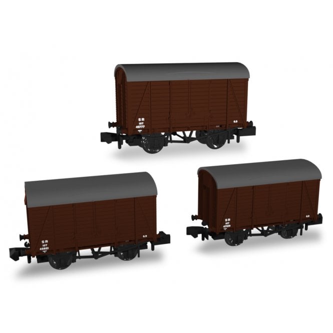 Rapido UK SECR Wagons Pack 4 – SR pre-36 Livery 10t Covered Vans (Dia.142