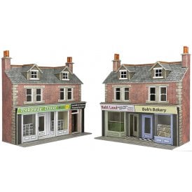 Shop Fronts - Red Brick - OO Scale