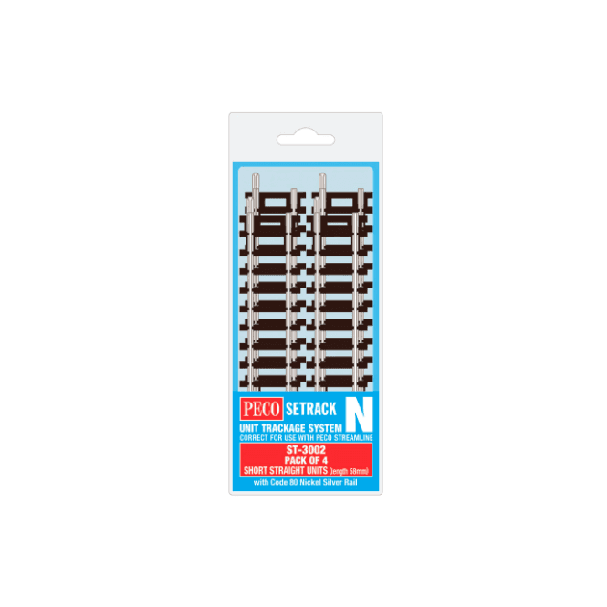 Peco Short Straight - 58mm long (Pack of 4)