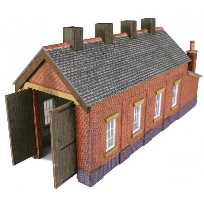 Metcalfe N Single Engine Shed - Brick - N Scale