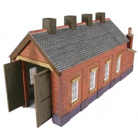 Metcalfe N Single Engine Shed - Brick - N Scale