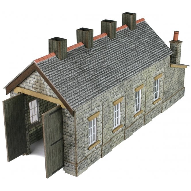 Metcalfe N Single Engine Shed - Stone - N Scale