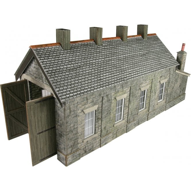 Metcalfe OO Single Engine Shed - Stone - OO Scale