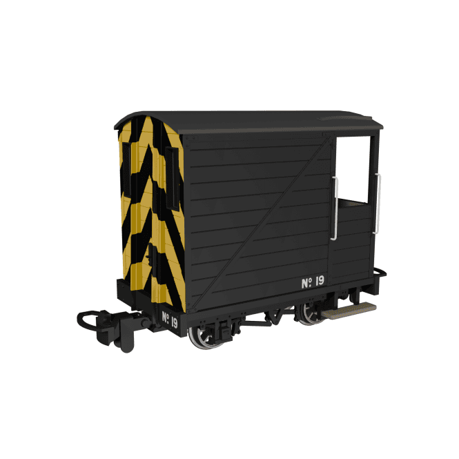 Rapido UK Single Veranda Brake Van Black with Wasp Stripes No.19 (OO-9)