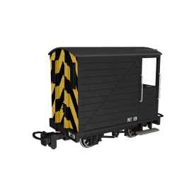 Single Veranda Brake Van Black with Wasp Stripes No.19 (OO-9)