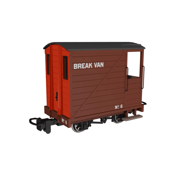 Rapido UK Single Veranda Brake Van Brown with Red Ends No.6 (OO-9)