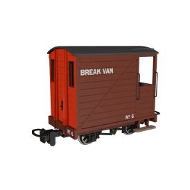 Single Veranda Brake Van Brown with Red Ends No.6 (OO-9)
