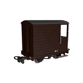 Single Veranda Brake Van Plain Brown No.1 (OO-9)