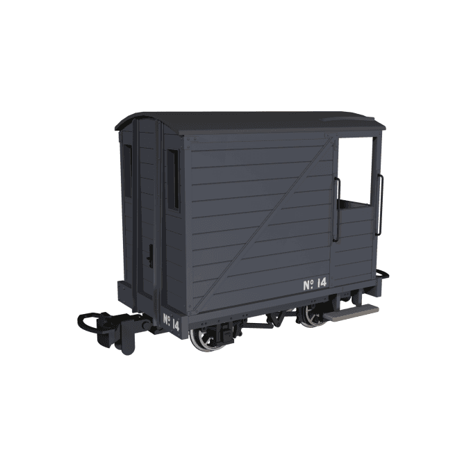 Rapido UK Single Veranda Brake Van Plain Dark Grey No.14 (OO-9)