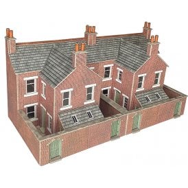 Terraced House Backs - Red Brick - OO Scale