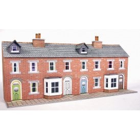 Terraced House Fronts - Brick - N Scale