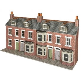 Terraced House Fronts - Red Brick - OO Scale