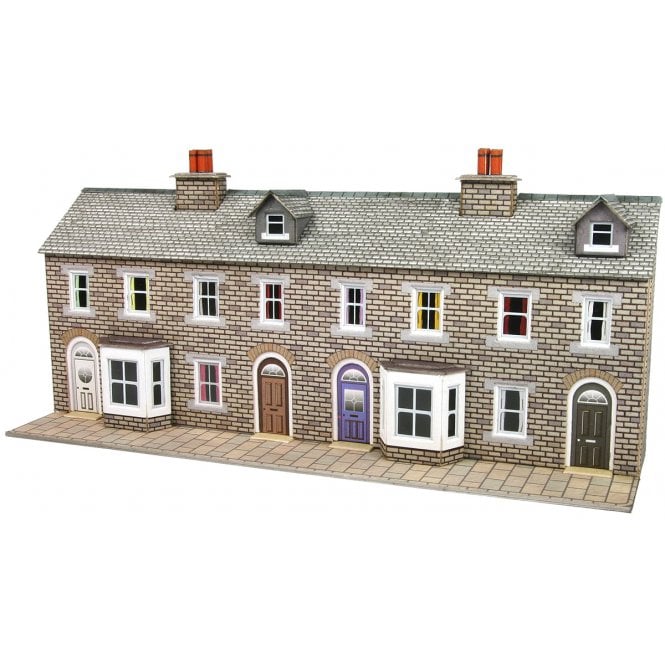Metcalfe N Terraced House Fronts - Stone - N Scale