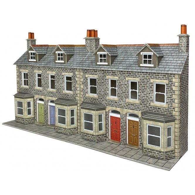 Metcalfe OO Terraced House Fronts - Stone - OO Scale