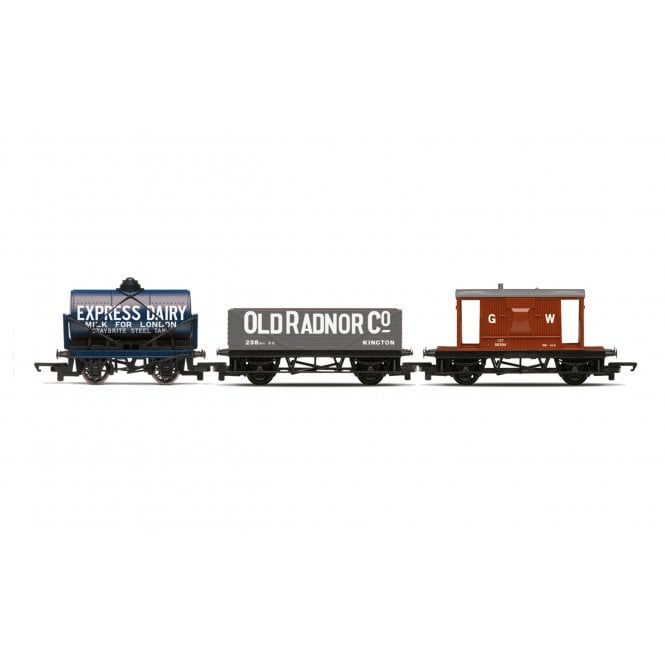 Hornby Triple Mixed Wagon Pack (Tanker, Plank Wagon and Brake Van)