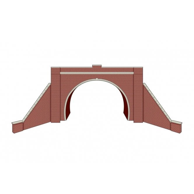 Peco TT Gauge - Tunnel Portals with wing walls, Brick, Double Track