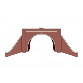 TT Gauge - Tunnel Portals with wing walls, Brick, Double Track