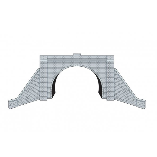 Peco TT Gauge - Tunnel Portals with wing walls, Stone, Double Track