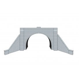 TT Gauge - Tunnel Portals with wing walls, Stone, Double Track