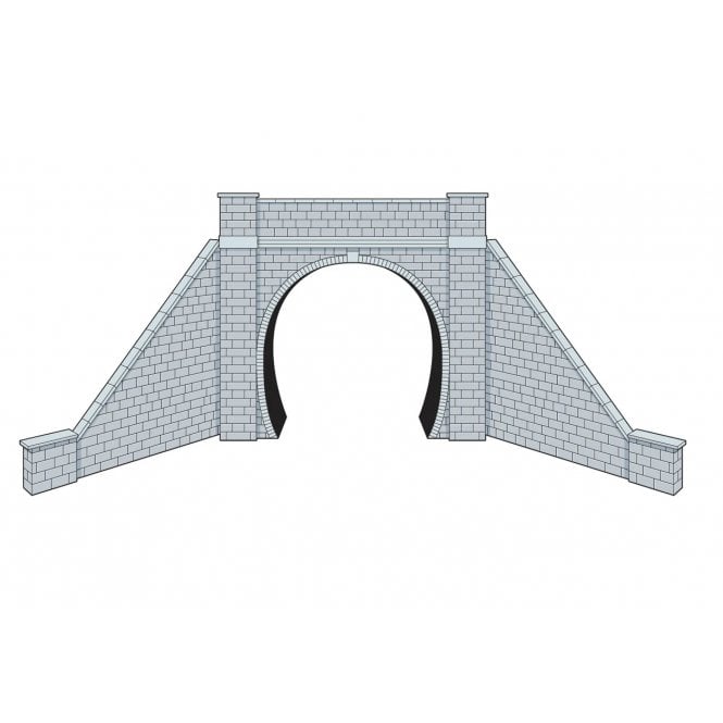 Peco TT Gauge - Tunnel Portals with wing walls, Stone, Single Track
