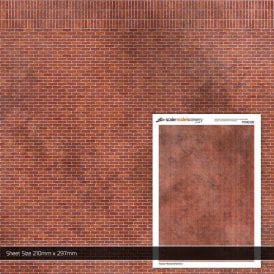 Victorian Weathered Red Stretcher Brick Texture Paper (Pk5) (OO)