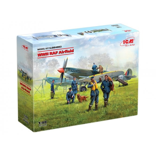 ICM WW2 RAF Airfield (Spit IX & VII & figures) (1:48)