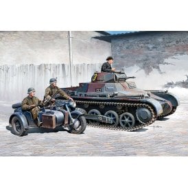 Academy WWII Panzer I Ausf B Light Tank & Motorcycle (1:35)