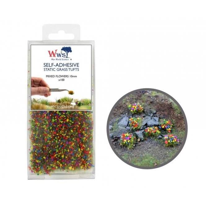 WWScenics WWS 10mm Mixed Flowers Static Grass Tufts x 100